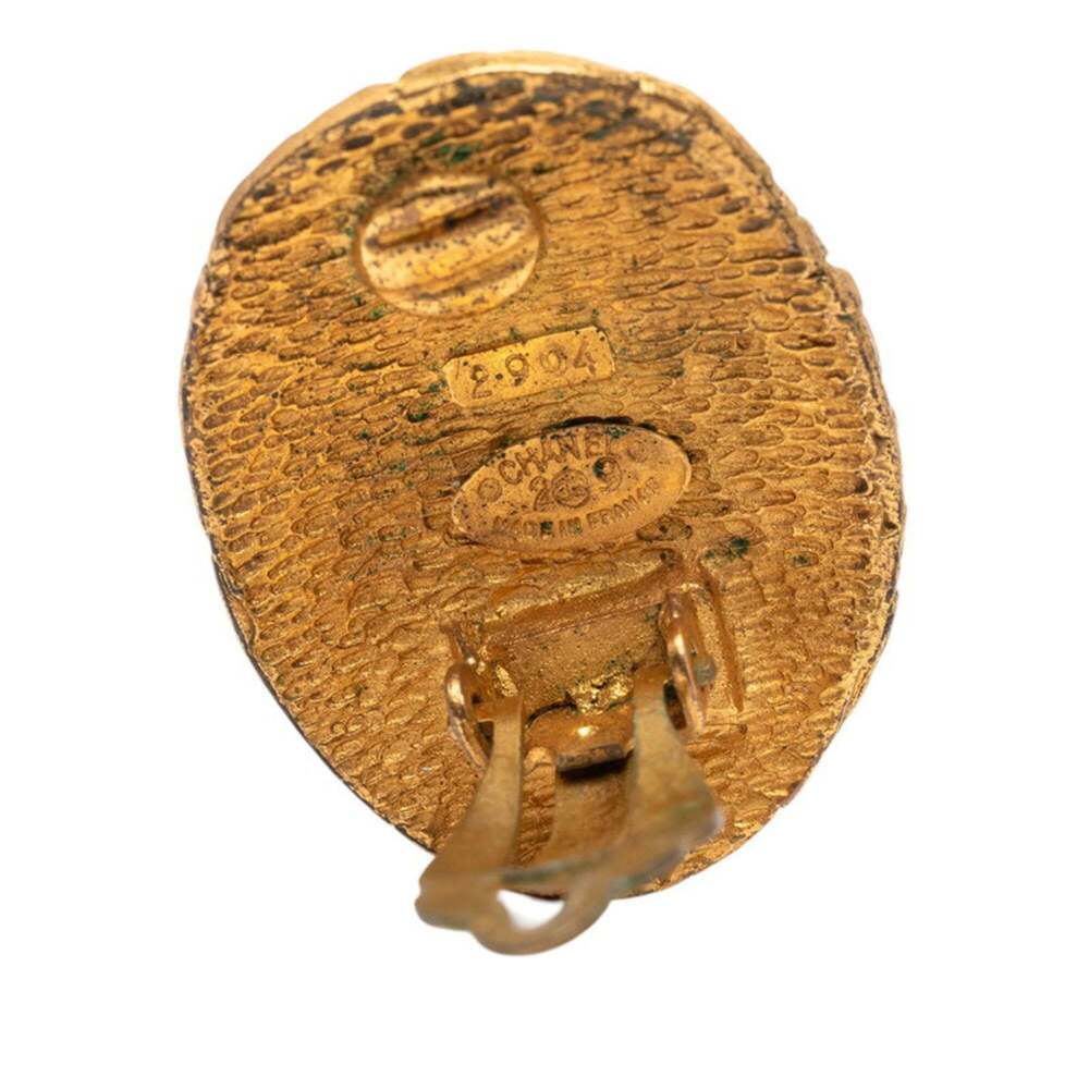 CHANEL Authentic Gold Logo Earrings - Picture 3 of 3